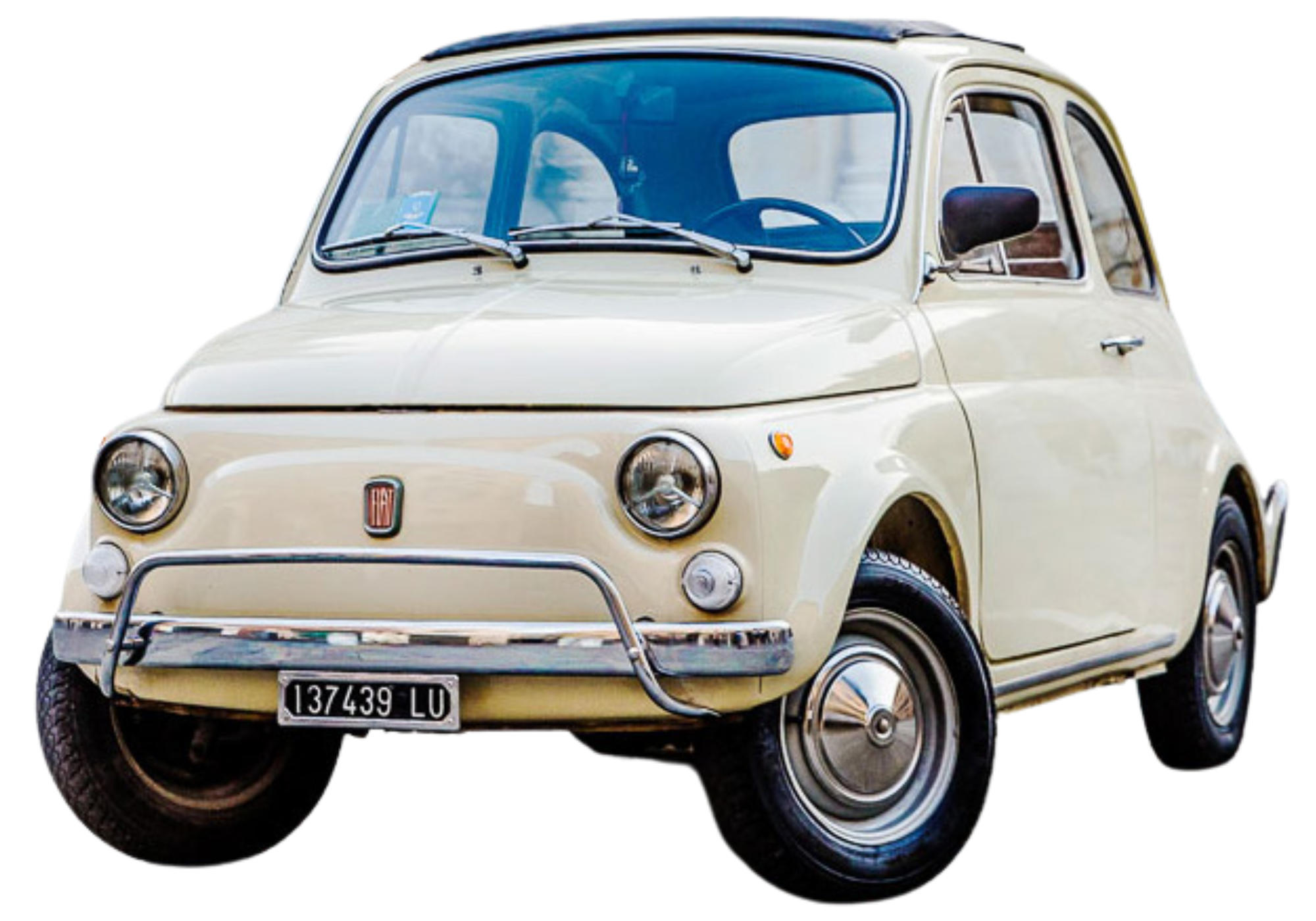 A classic Fiat 500 showing its compact dimensions
